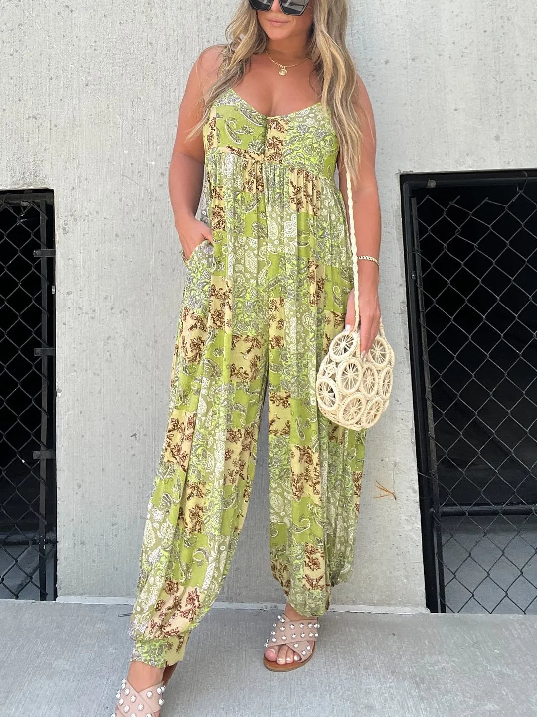 Jamaica - Afslappet jumpsuit med patchworkprint