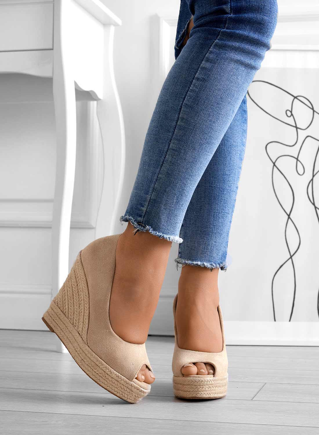 Arya Wedge espadrillor i mocka