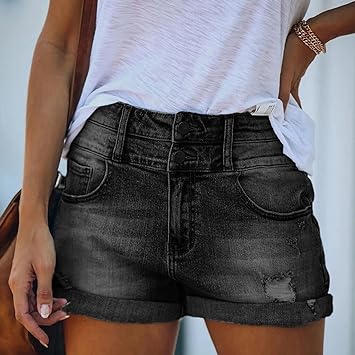 Clio slitna jeansshorts