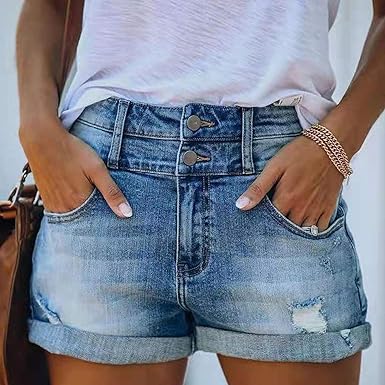 Clio slitna jeansshorts