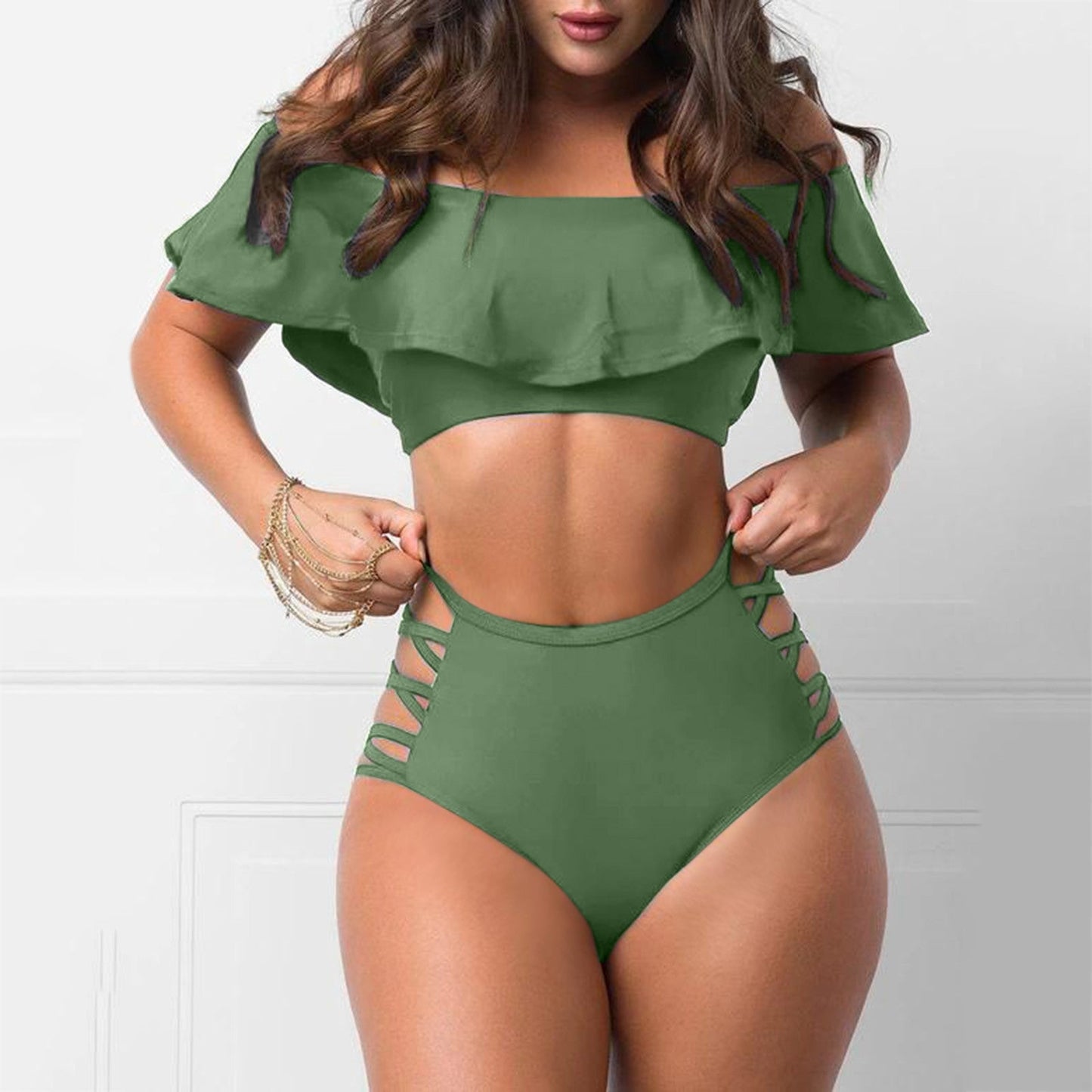 Julia - Off Shoulder Ruffle Bikini Set