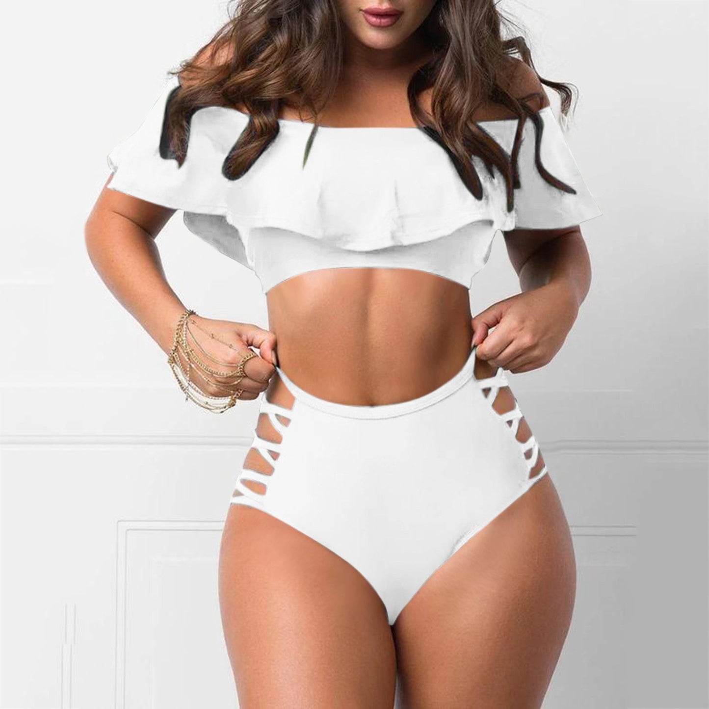 Julia - Off Shoulder Ruffle Bikini Set