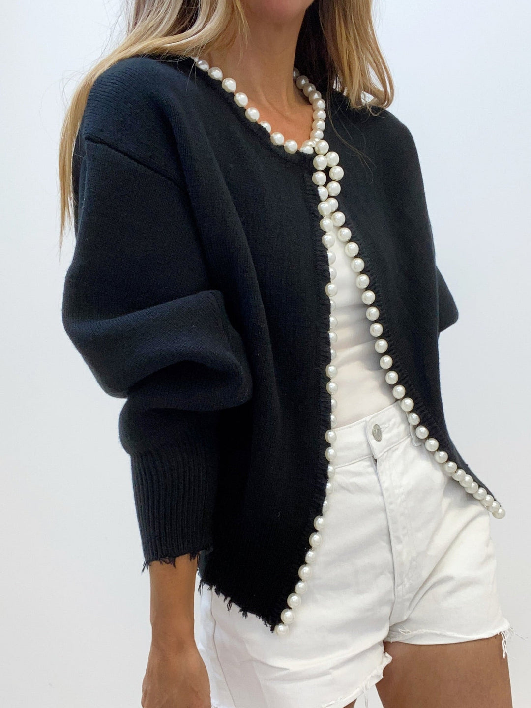 Athena - Elegant cardigansweater med perler til kvinder