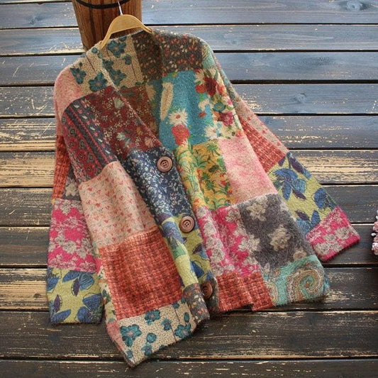 Romilly -Patchwork cardigan tröja