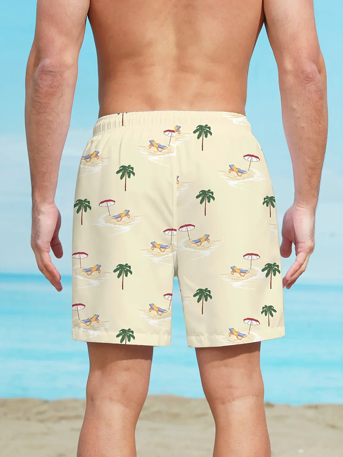 Tom - Strandshorts med palmtryck