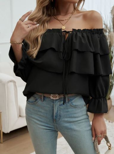 Loretta - Off-the-shoulder volangtopp