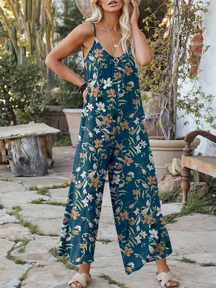 Greta - Ärmlös jumpsuit med tryck