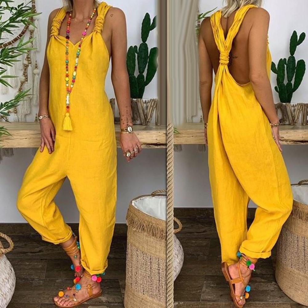 AMELIE - Backless jumpsuit med knutar