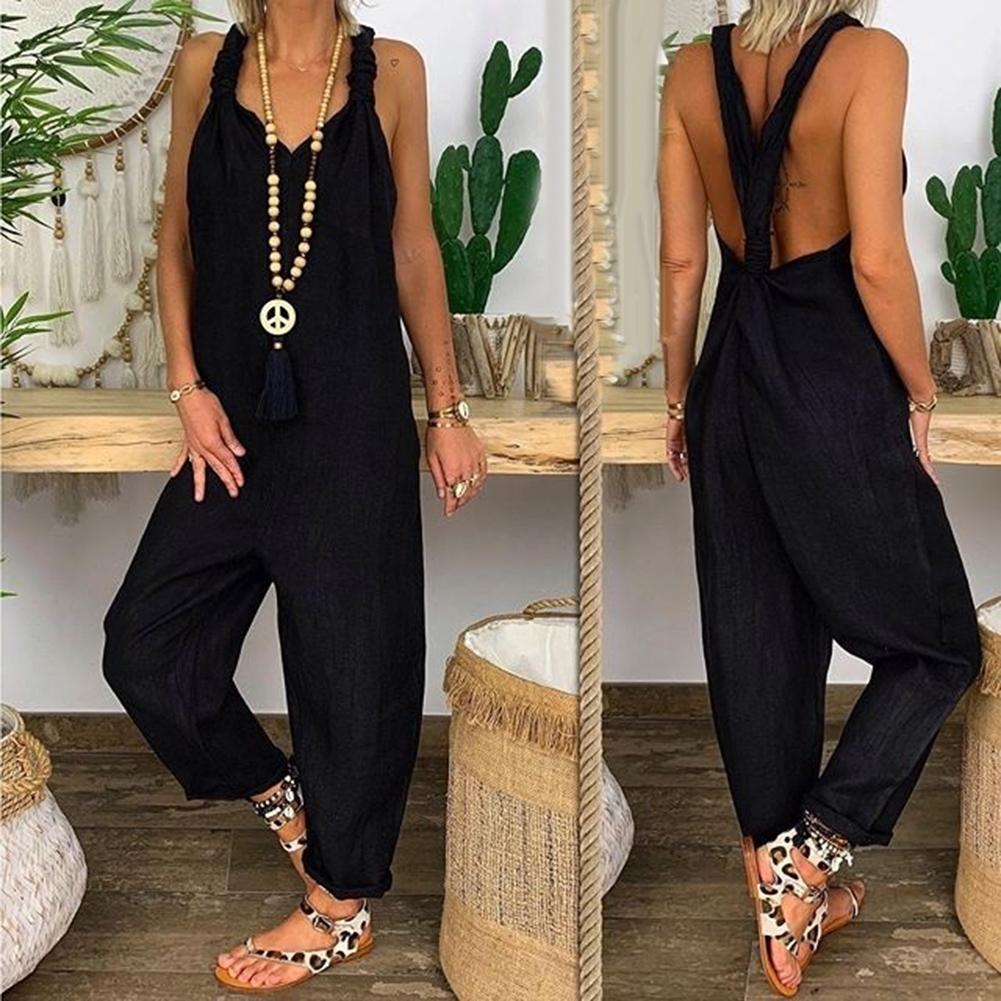 AMELIE - Backless jumpsuit med knutar