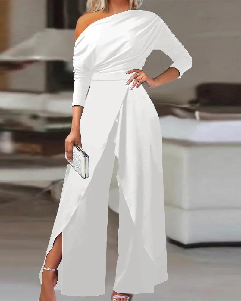 Wendy - New Fashion Enkel Elegant Jumpsuit med breda ben