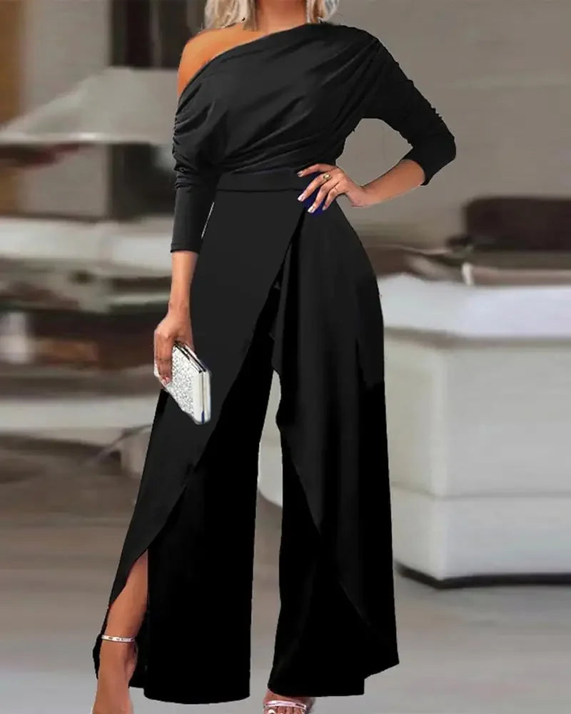 Wendy - New Fashion Enkel Elegant Jumpsuit med breda ben