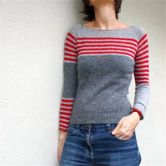 Leny - Strikket sweater med rund hals