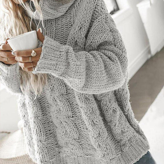 Betty - Oversized sweater med høj halsudskæring