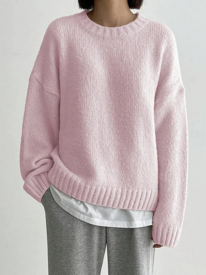 Polly - Lyserød monokrom sweater