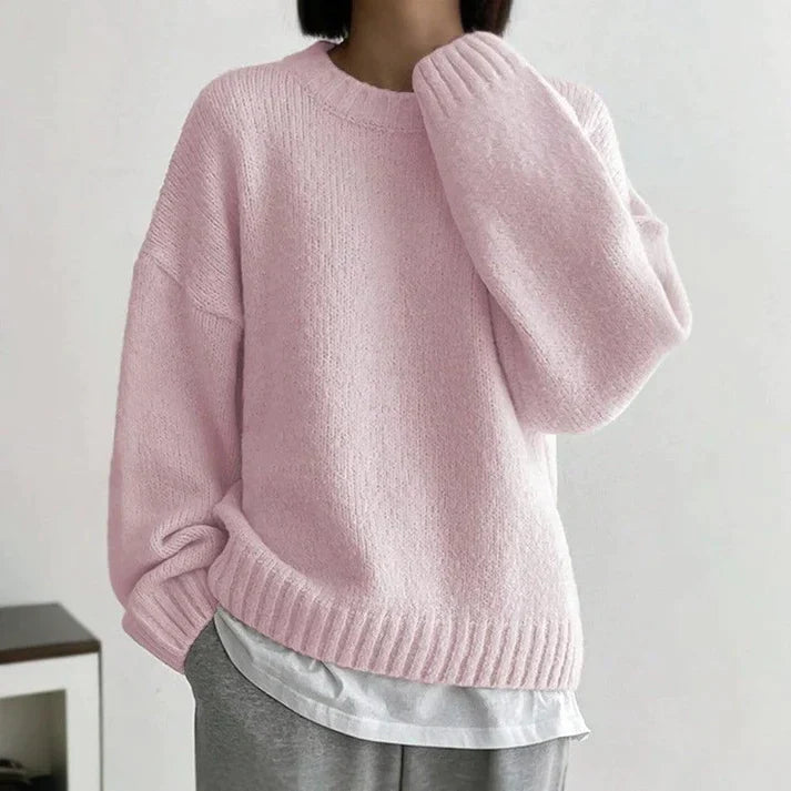 Polly - Lyserød monokrom sweater